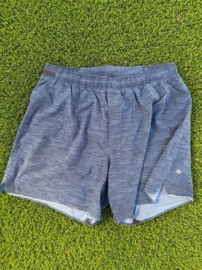 lululemon athletica Men's Heather Navy Running Shorts